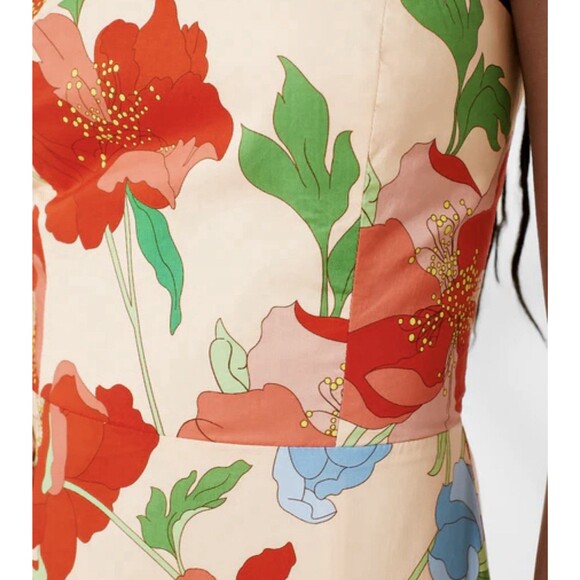 Hyacinth House Tuckernuck Dress L Multicolor Floral High Low Strapless Ruffled - Picture 4 of 16